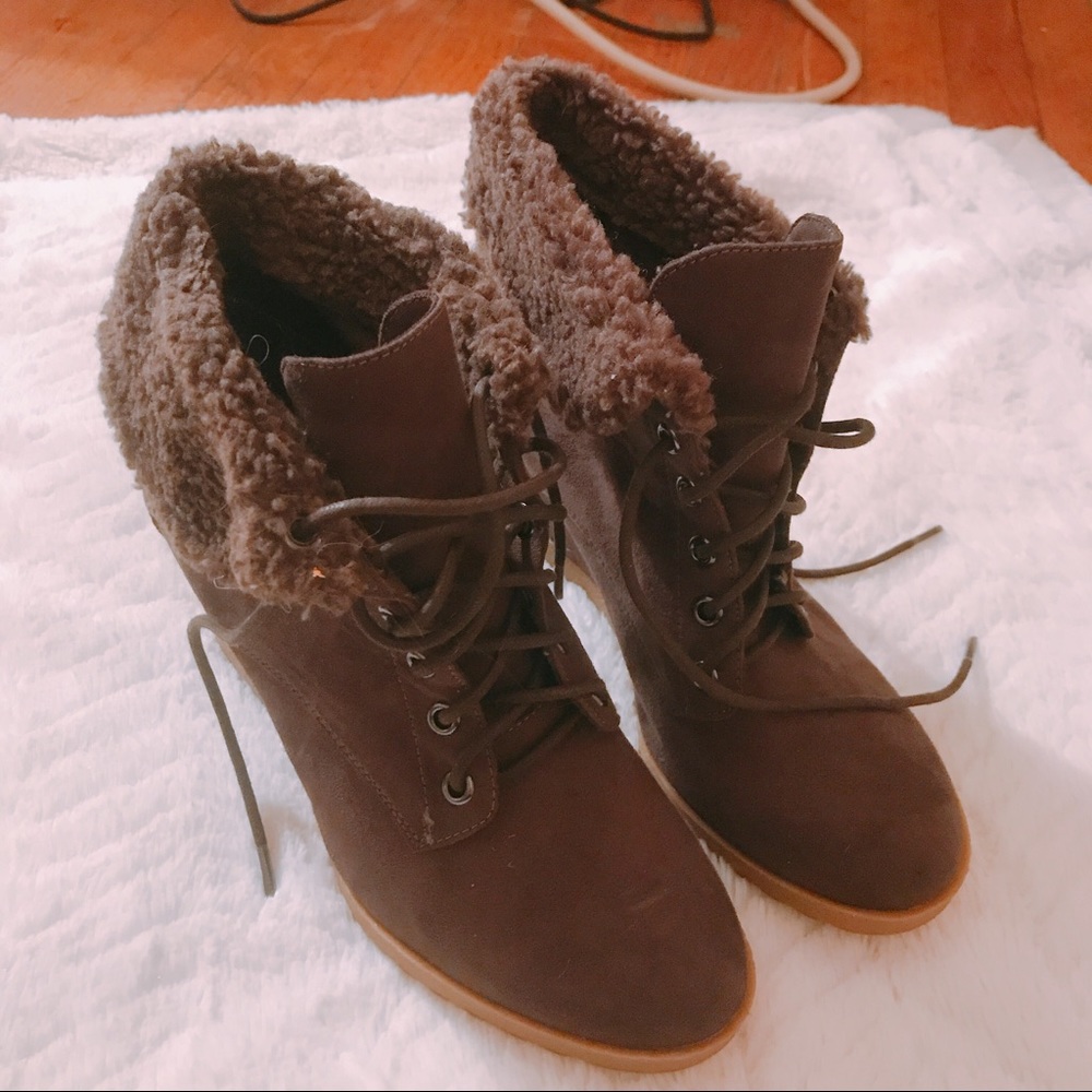 Brown Shearling Booties! - image 1